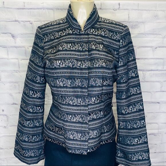 JS Boutique SBlazer Black & Silver w/ Glitter Accents Jacket - Picture 1 of 10